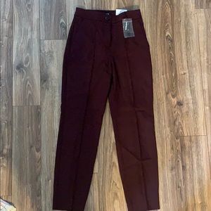 NWT Express ankle high rise maroon dress pants.